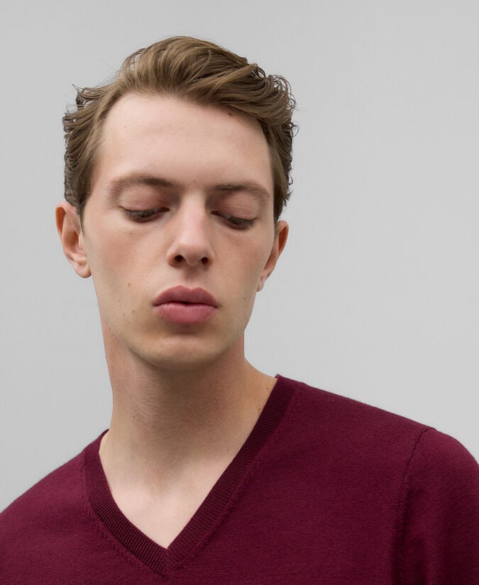 Adolfo Dominguez Jersey Cuello Pico Lana Merino Hombre