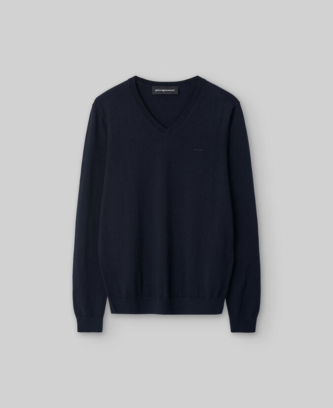 Adolfo Dominguez Jersey Cuello Pico Lana Merino Hombre