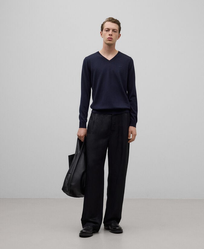 Adolfo dominguez Jersey cuello pico lana merino hombre