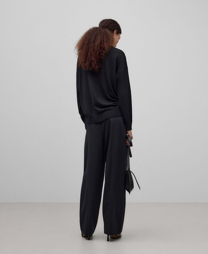 Adolfo Dominguez Jersey Cuello Pico Lana Merino Mujer