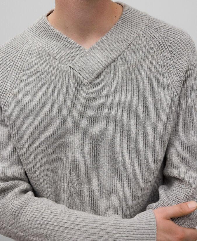 Adolfo Dominguez Jersey Cuello Pico Montado Gris Hombre