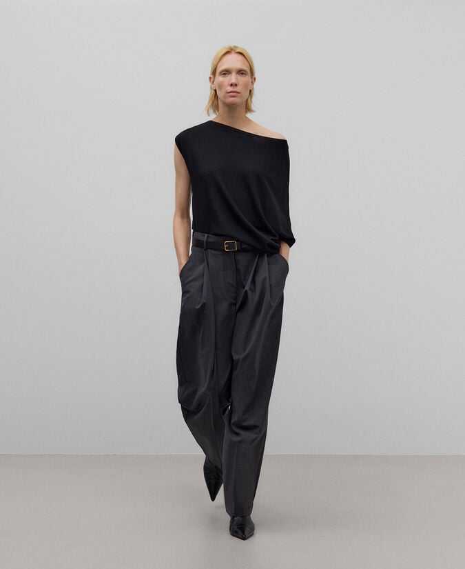 Adolfo dominguez Jersey desestructurado negro mujer