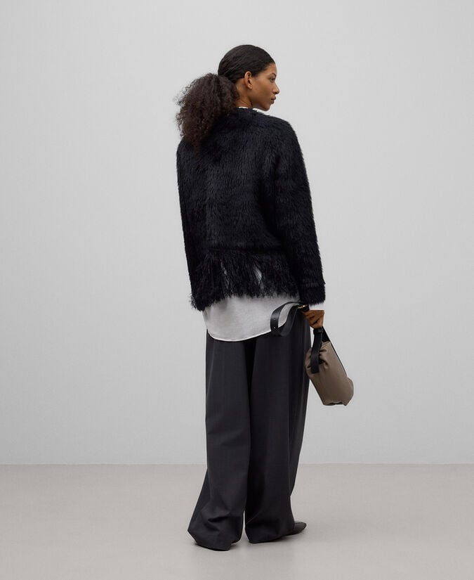 Adolfo Dominguez Jersey Efecto Pelo Con Flecos Mujer