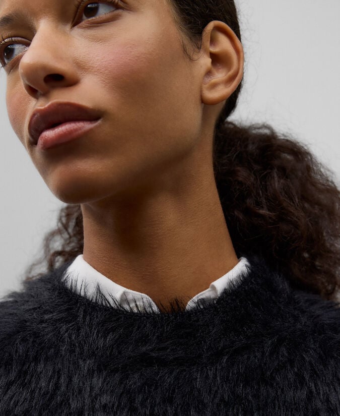 Adolfo Dominguez Jersey Efecto Pelo Con Flecos Mujer