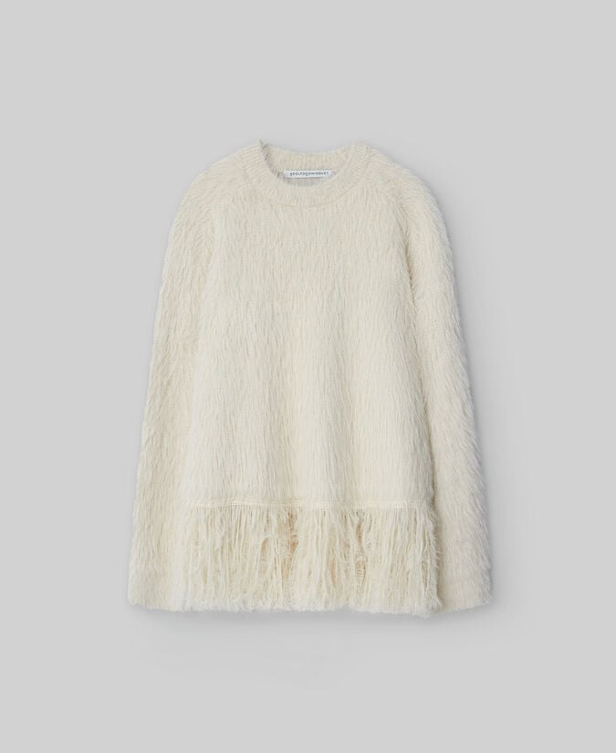 Adolfo Dominguez Jersey Efecto Pelo Con Flecos Mujer