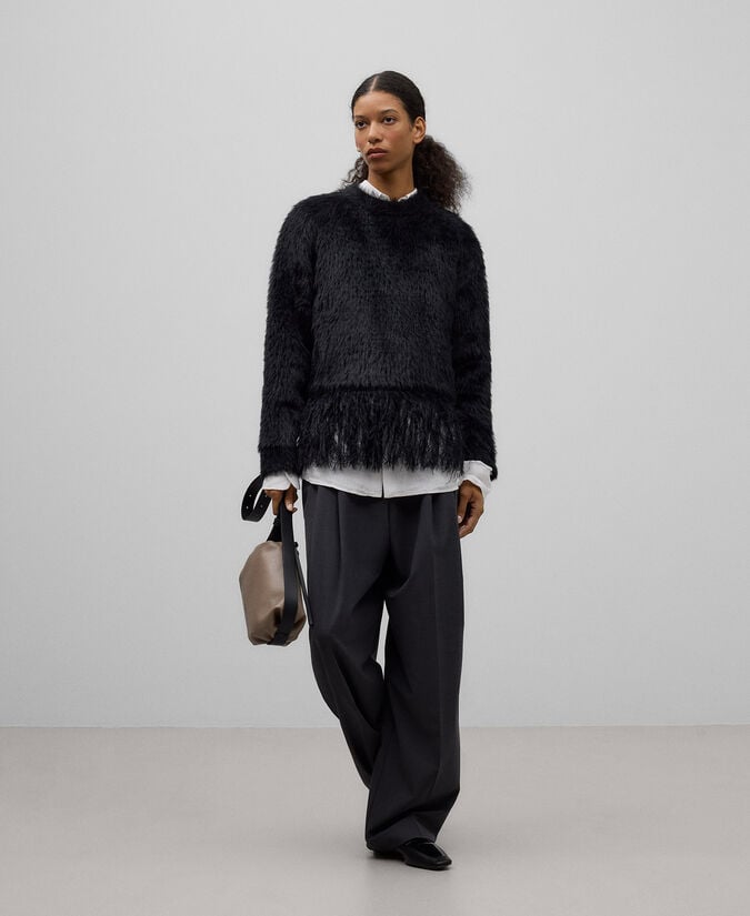 Adolfo dominguez Jersey efecto pelo con flecos mujer