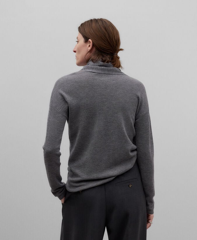 Adolfo Dominguez Jersey Lana Merino Con Bufanda Mujer