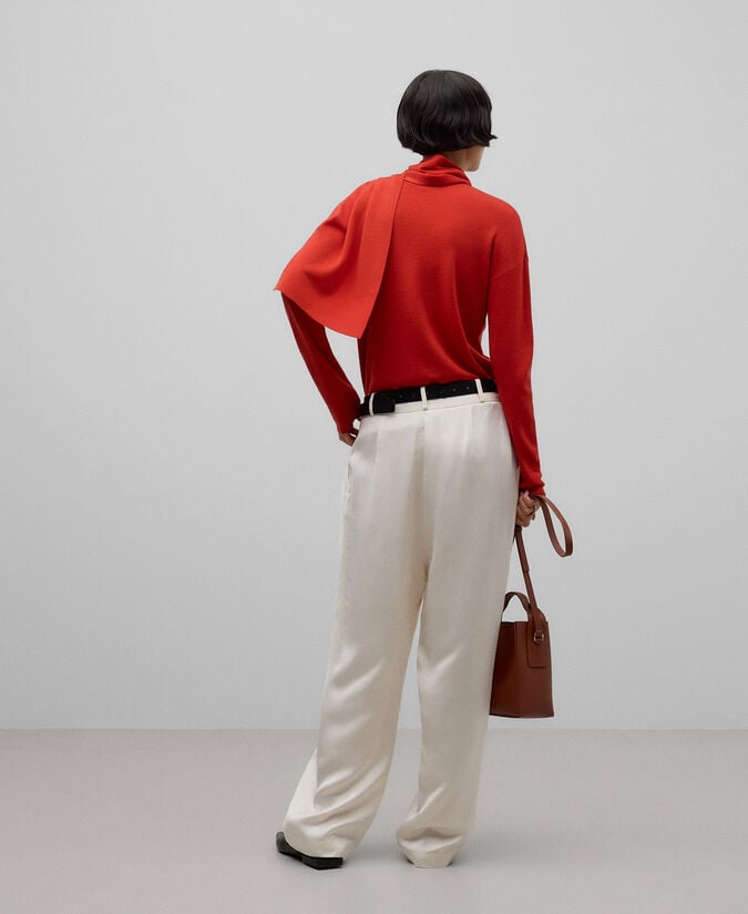 Adolfo Dominguez Jersey Lana Merino Con Bufanda Mujer