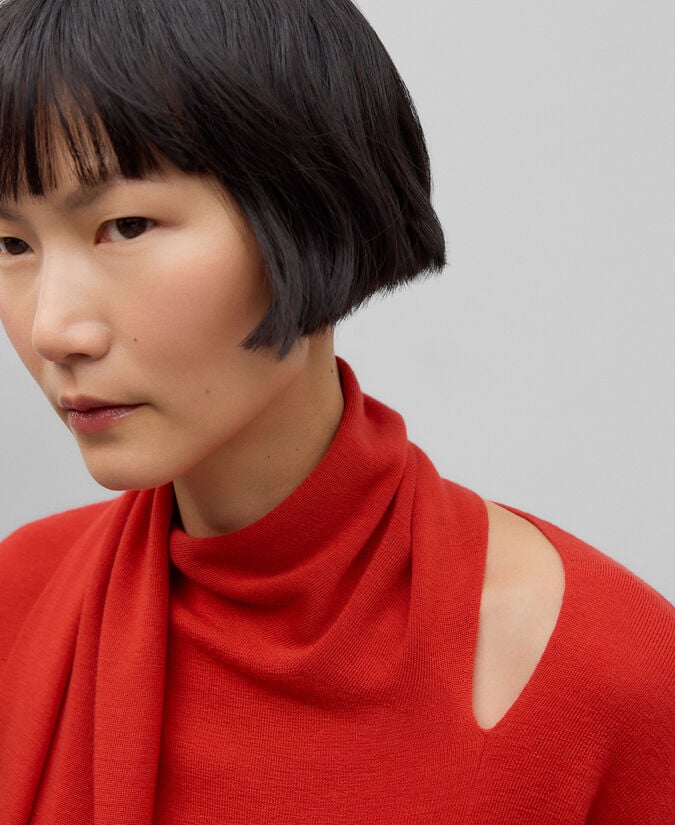 Adolfo Dominguez Jersey Lana Merino Con Bufanda Mujer