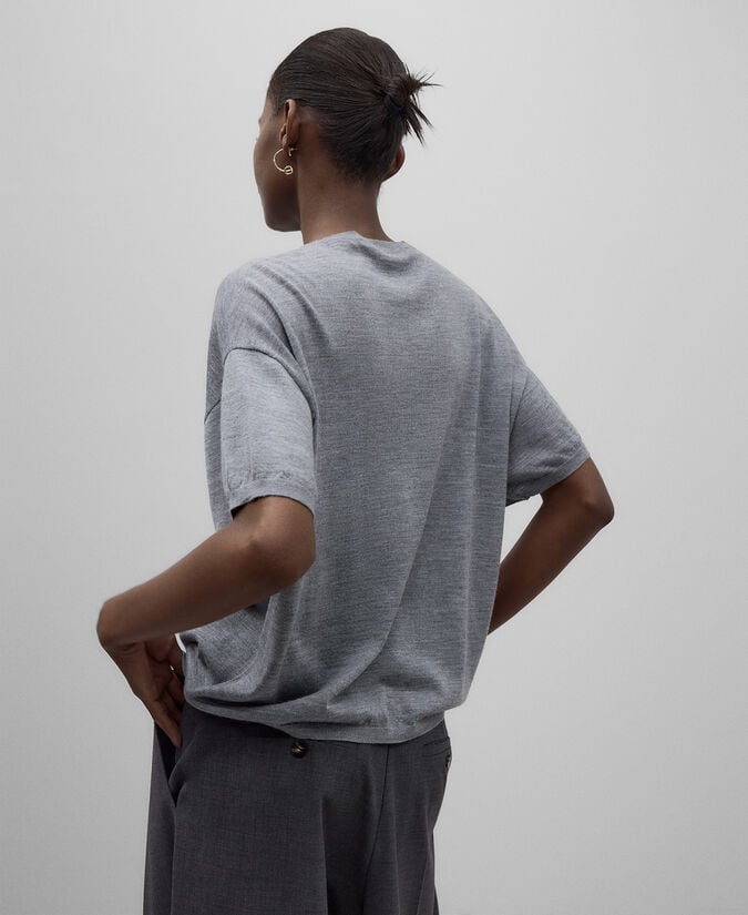 Adolfo Dominguez Jersey Manga Corta Lana Merino Mujer