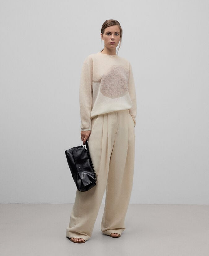 Adolfo dominguez Jersey punto con transparencias mujer