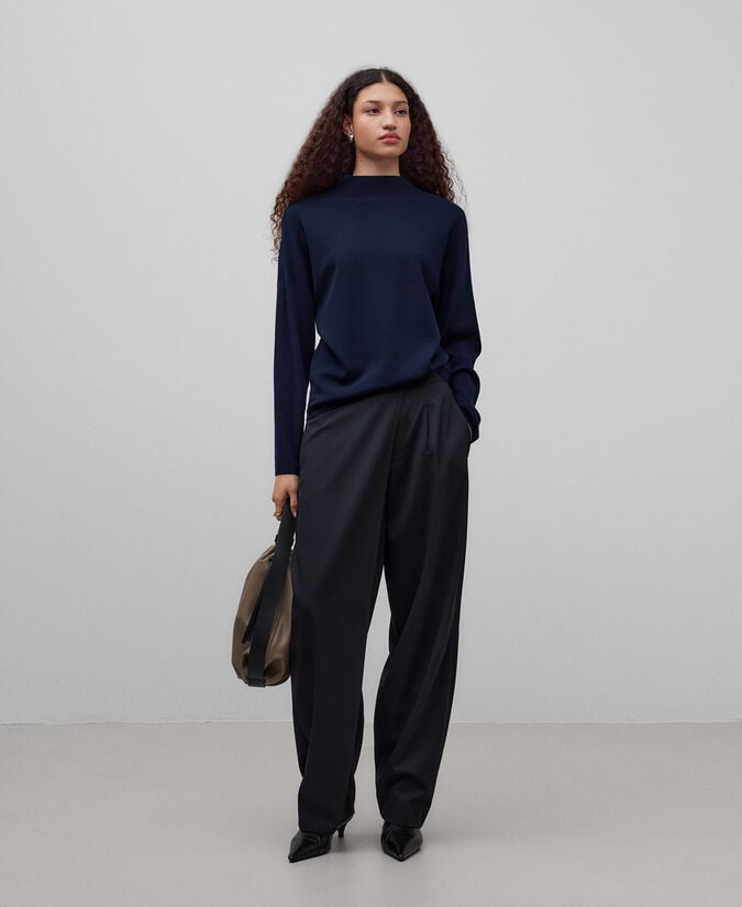 Adolfo dominguez Jersey punto goma lana merino mujer