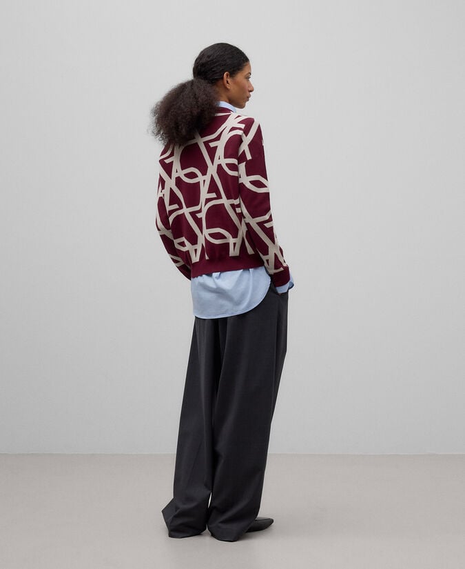 Adolfo Dominguez Jersey Punto Jacquard Maxi Logo Mujer