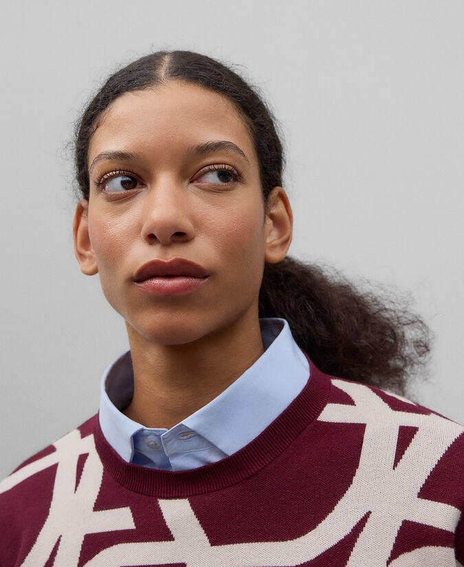 Adolfo Dominguez Jersey Punto Jacquard Maxi Logo Mujer