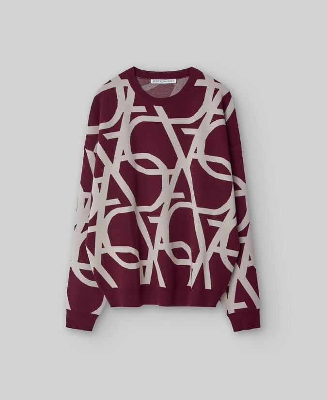 Adolfo Dominguez Jersey Punto Jacquard Maxi Logo Mujer