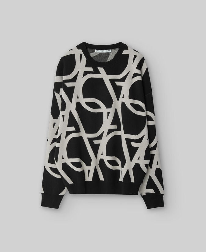 Adolfo Dominguez Jersey Punto Jacquard Maxi Logo Mujer