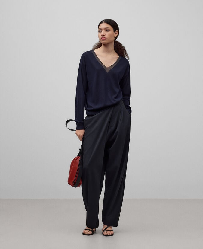 Adolfo dominguez Jersey punto lana merino y seda mujer