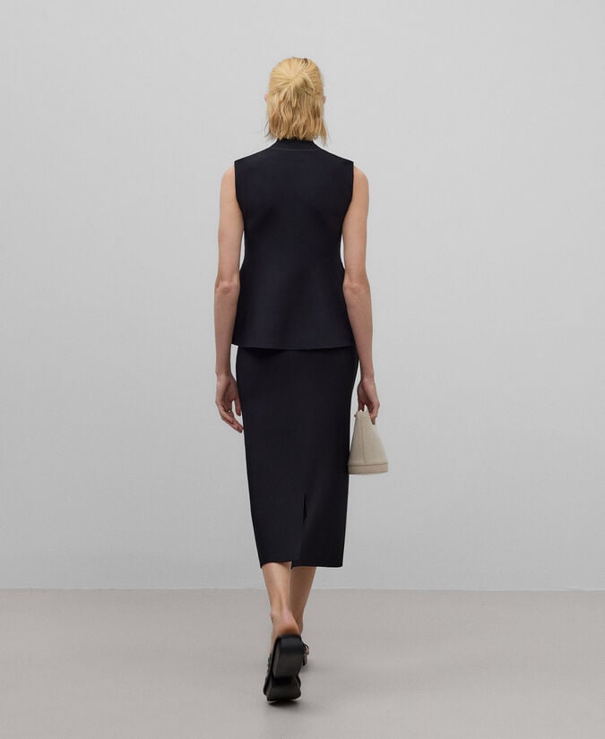 Adolfo Dominguez Jersey Sin Mangas Nailon Negro Mujer