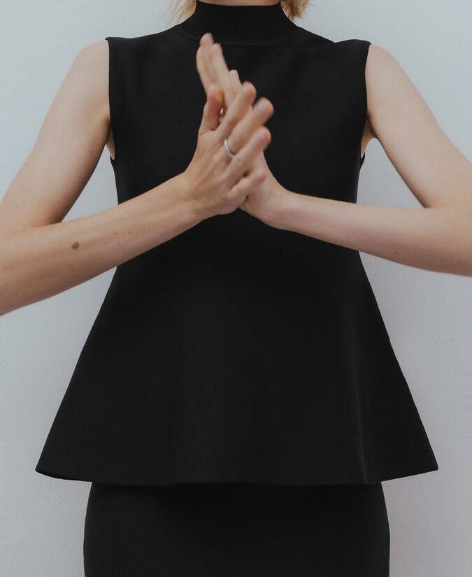 Adolfo Dominguez Jersey Sin Mangas Nailon Negro Mujer