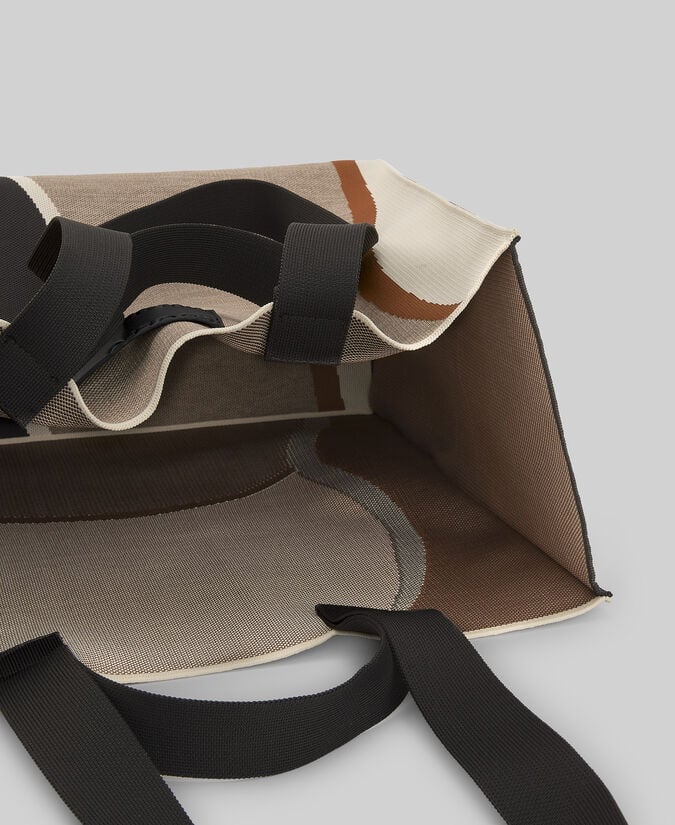 Adolfo Dominguez Maxi Shopper En Punto Estampado Mujer