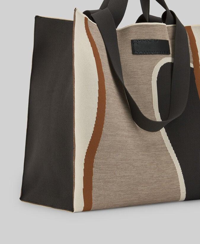 Adolfo Dominguez Maxi Shopper En Punto Estampado Mujer