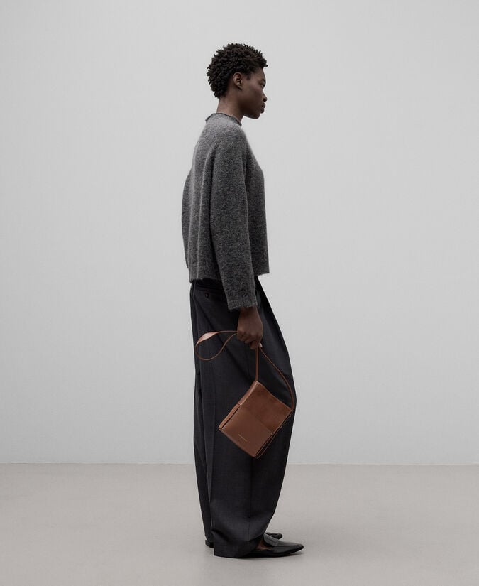 Adolfo Dominguez Mini Hobo Trenzado Piel Combinada Mujer