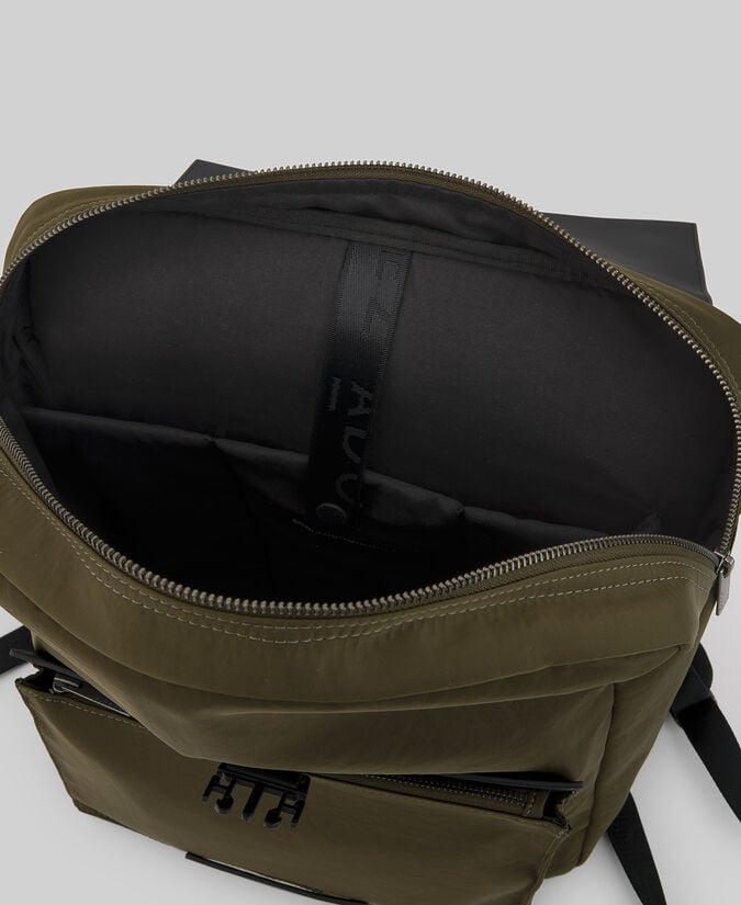 Adolfo Dominguez Mochila Nailon Negro Y Verde Hombre