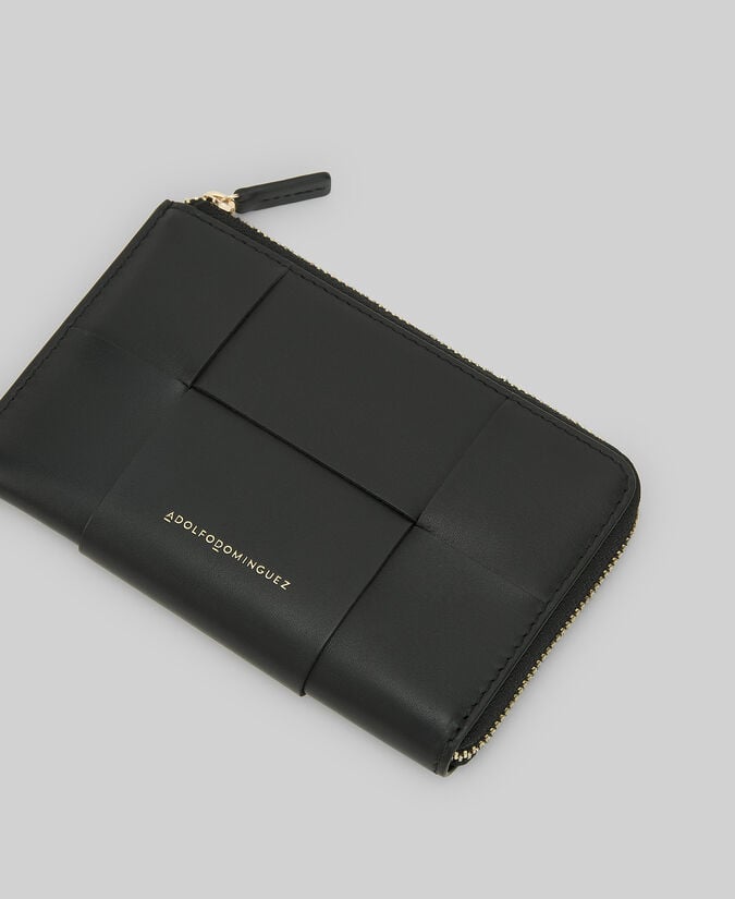 Adolfo dominguez Monedero pequeño trenzado piel mujer