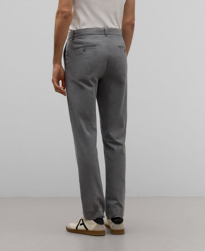 Adolfo Dominguez Pantalón Algodón Gris Melange Hombre