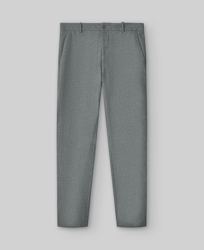 Adolfo Dominguez Pantalón Algodón Gris Melange Hombre