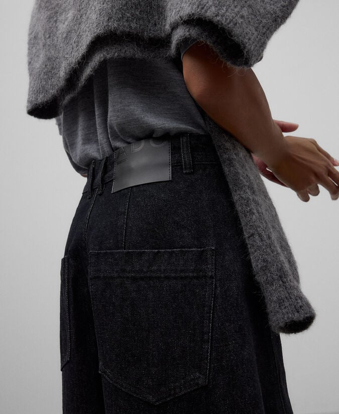 Adolfo Dominguez Pantalón Banana Denim Algodón Mujer