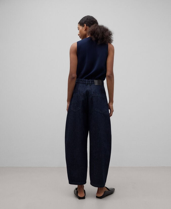 Adolfo Dominguez Pantalón Banana Denim Algodón Mujer