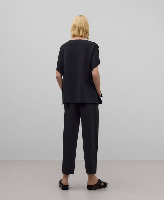 Adolfo Dominguez Pantalón Banana Punto Goma Negro Mujer