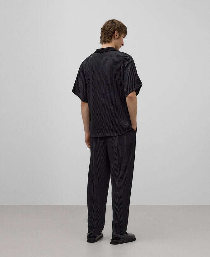 Adolfo Dominguez Pantalón Carrot Fit Crinkle Negro Hombre