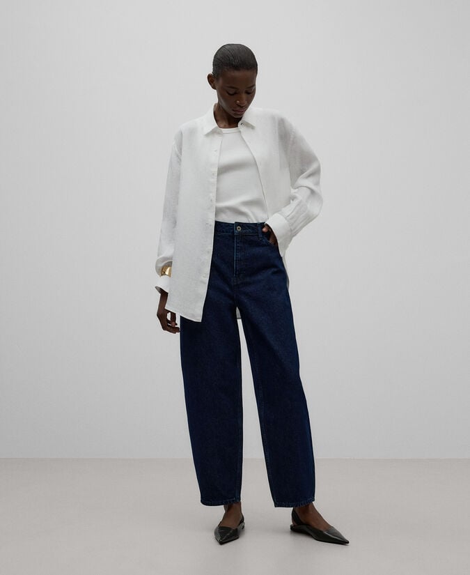 Adolfo dominguez Pantalón denim algodón carrot fit mujer