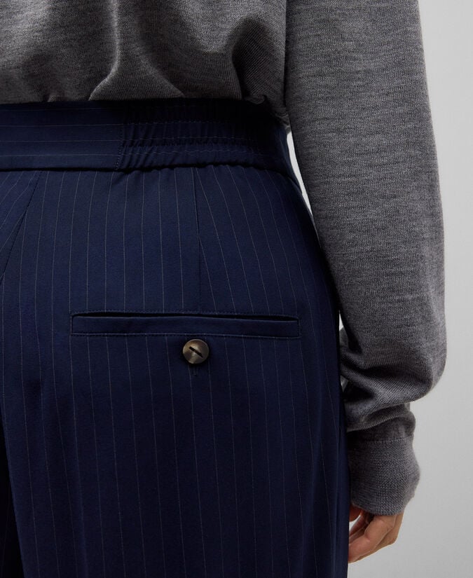 Adolfo Dominguez Pantalón Rayas Delantero Cruzado Mujer