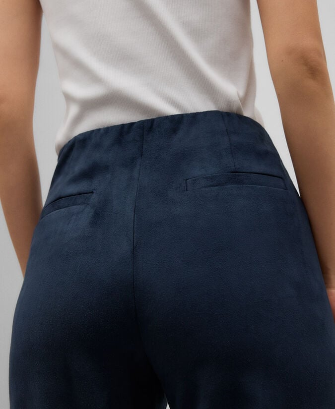 Adolfo Dominguez Pantalón Tobillero Azul Marino Mujer