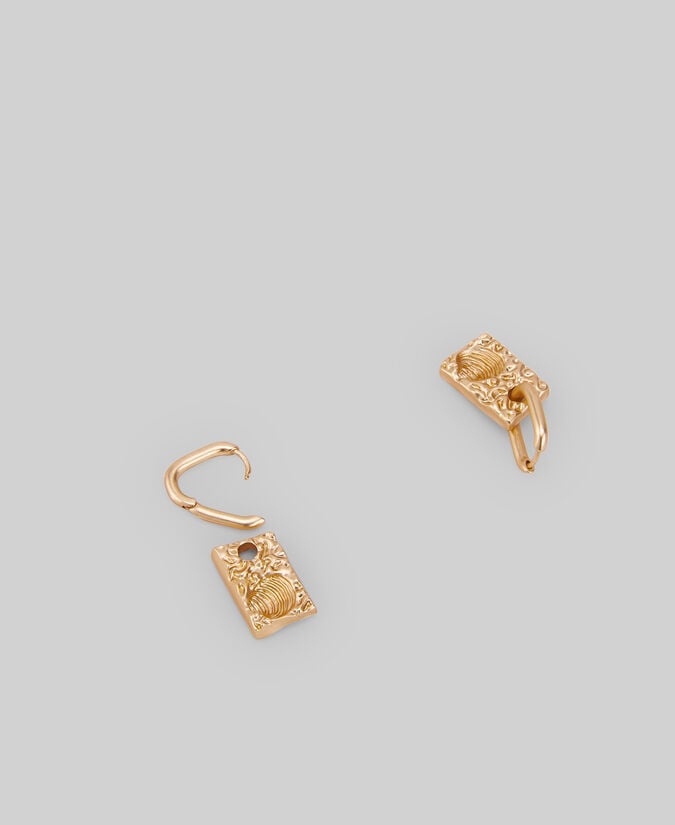 Adolfo Dominguez Pendientes Dorados Relieve Concha Mujer