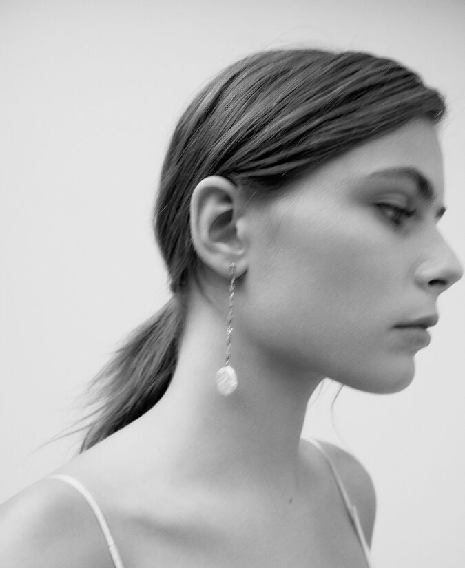 Adolfo Dominguez Pendientes Perla Natural Colgante Mujer