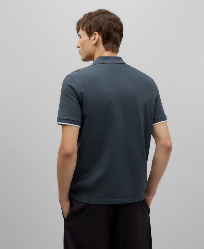 Adolfo Dominguez Polo Algodón Cuello Cremallera Hombre