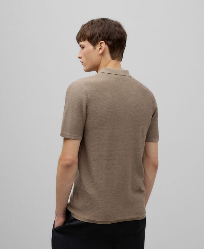 Adolfo Dominguez Polo Cuello Pico Estructura Hombre