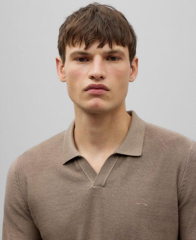 Adolfo Dominguez Polo Cuello Pico Estructura Hombre