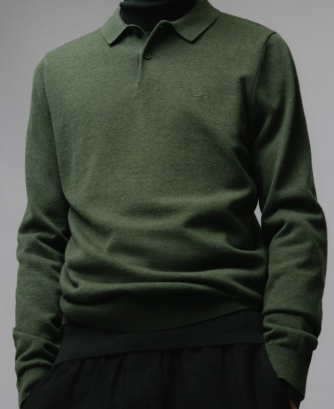 Adolfo Dominguez Polo Manga Larga Algodón Lana Hombre