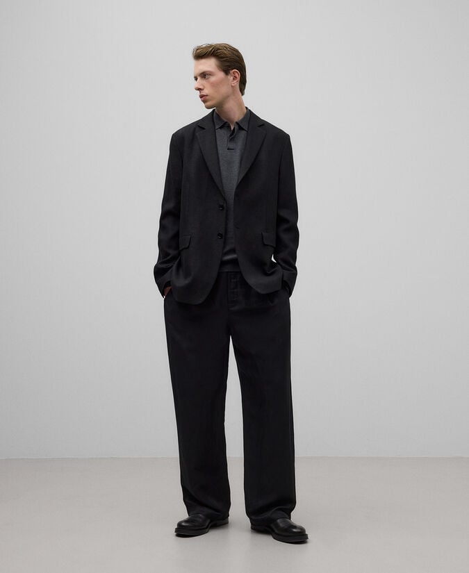 Adolfo dominguez Polo manga larga lana merino hombre