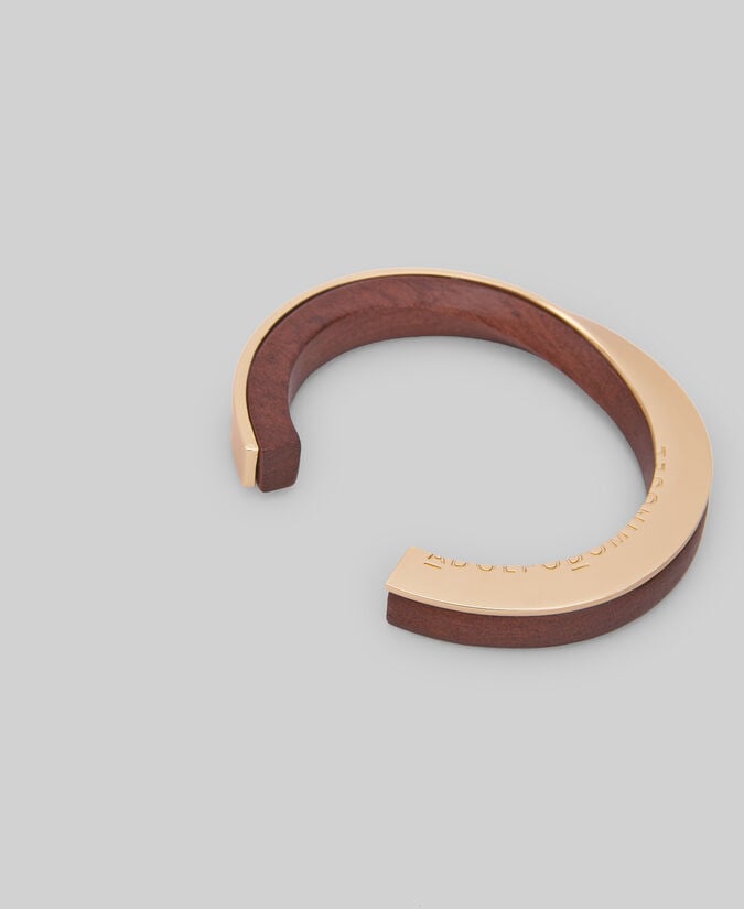 Adolfo Dominguez Pulsera Rígida Madera Y Metal Mujer