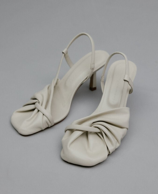 Adolfo Dominguez Sandalia De Tacón Con Frunces Mujer