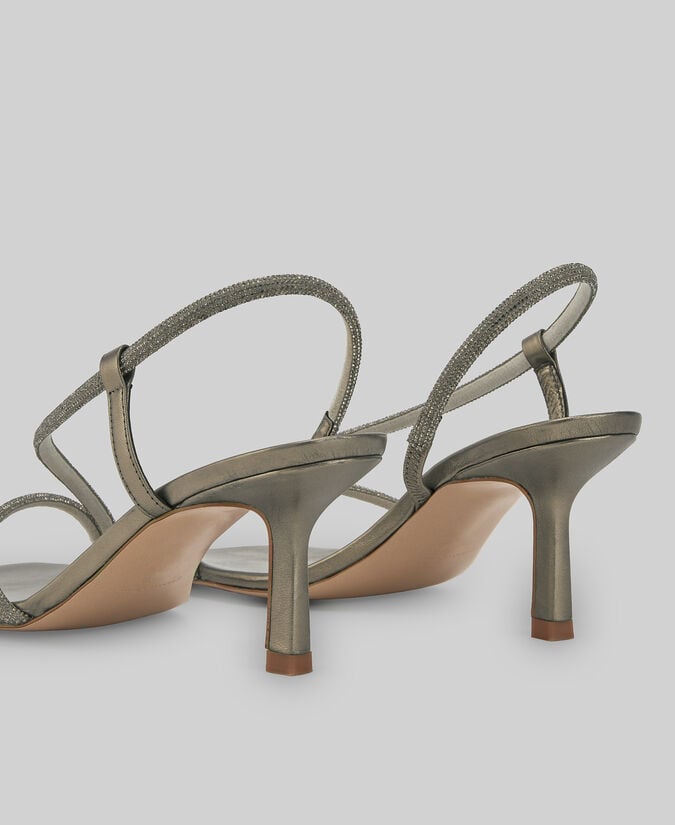 Adolfo Dominguez Sandalia De Tacón Con Pedrería Mujer