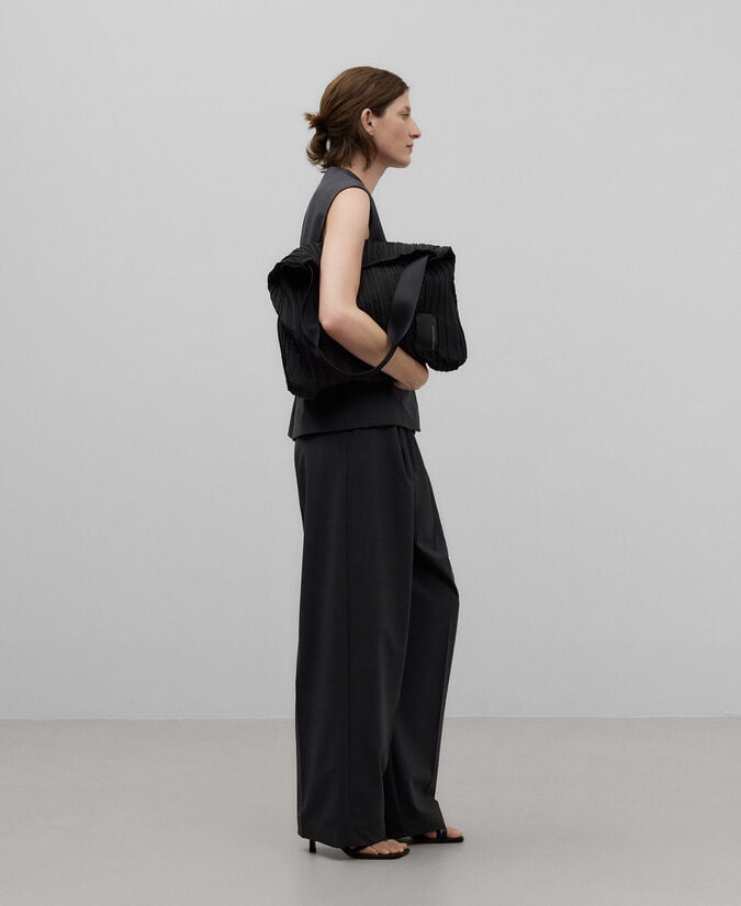 Adolfo Dominguez Shopper Vertical Grande Crinkle Mujer