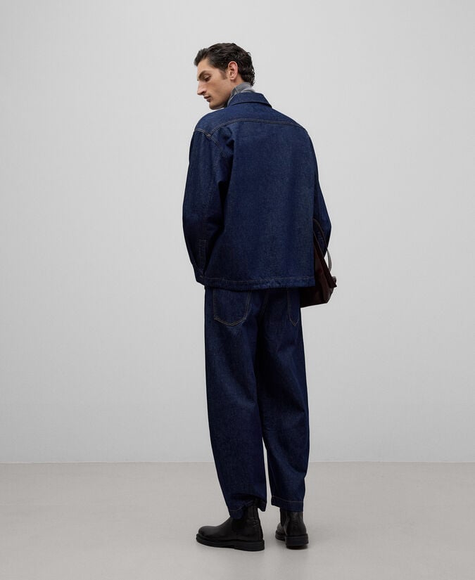 Adolfo Dominguez Sobrecamisa Denim Hombre Azul Marino