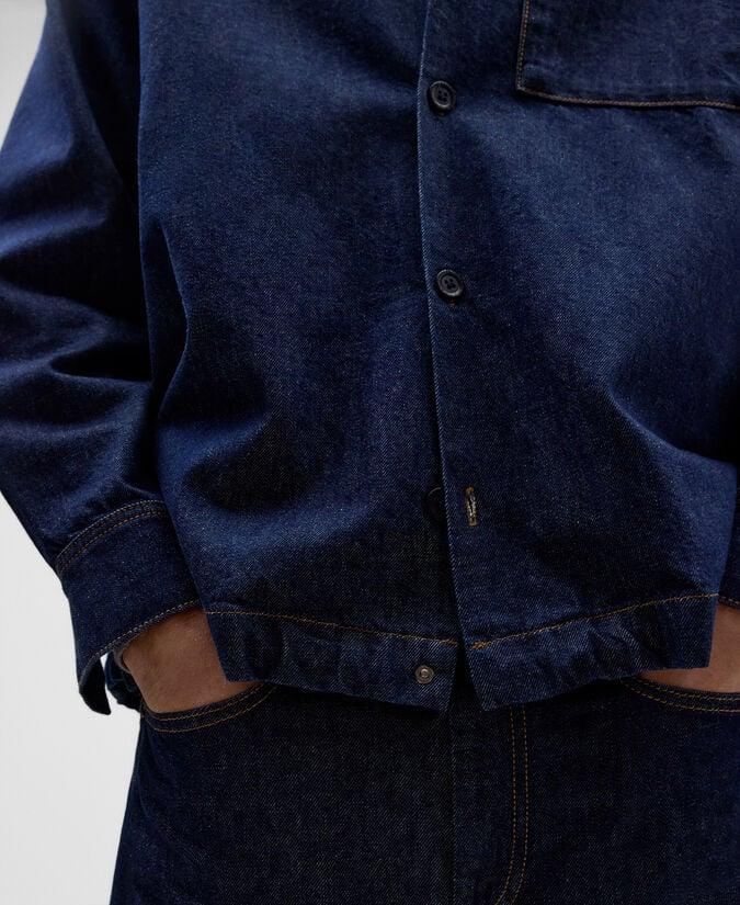 Adolfo Dominguez Sobrecamisa Denim Hombre Azul Marino